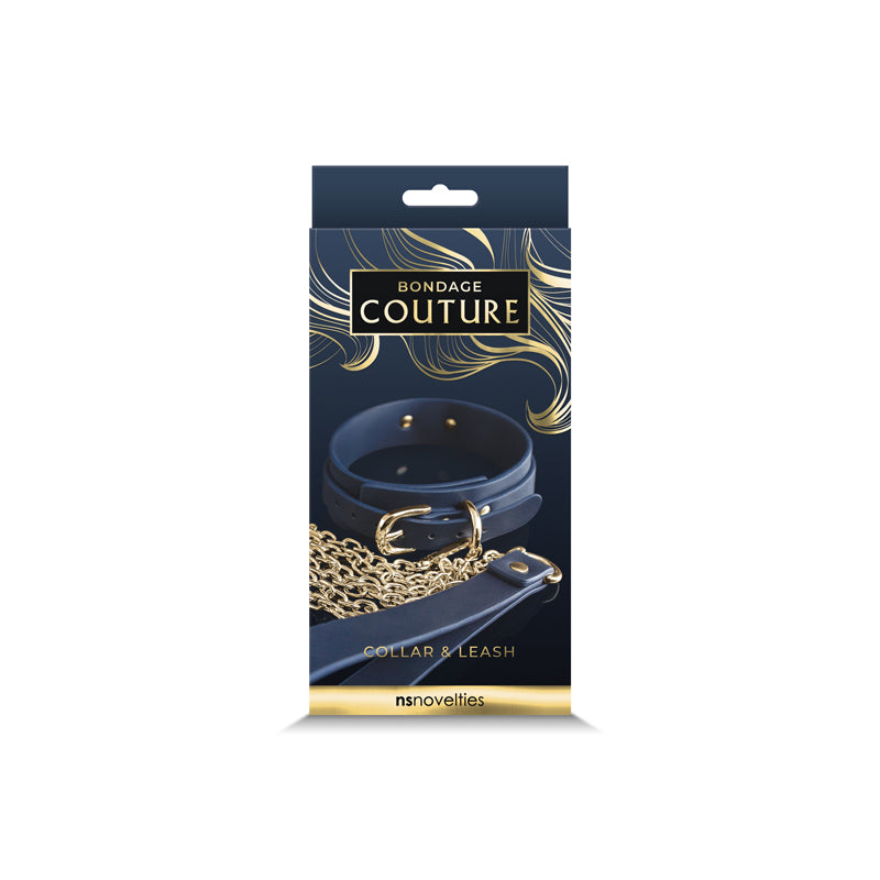 BONDAGE COUTURE COLLAR & LEASH BLUE