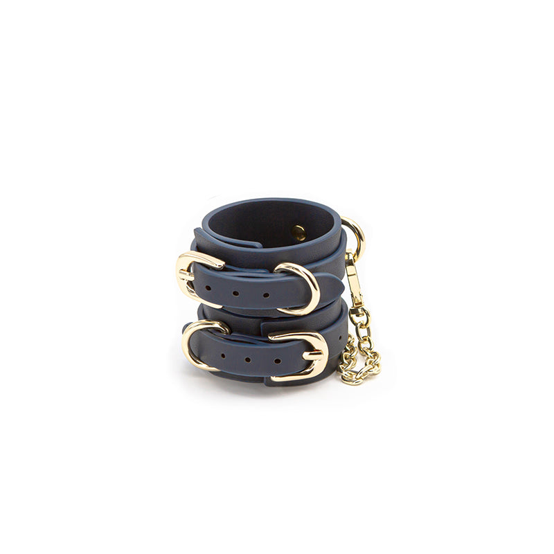 BONDAGE COUTURE WRIST CUFFS BLUE