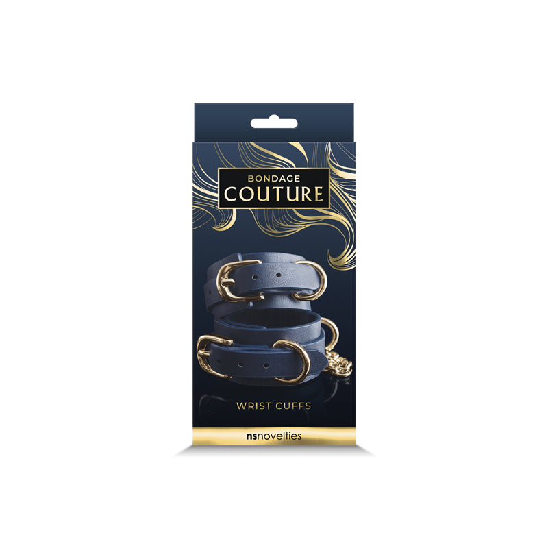 BONDAGE COUTURE WRIST CUFFS BLUE