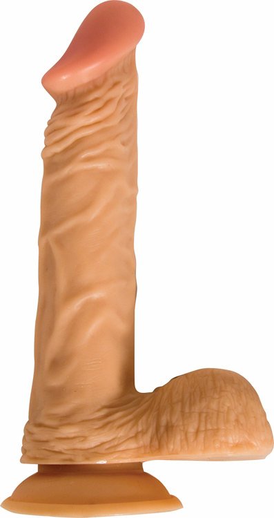 All American Whopper with Balls Vibrating 8" – Flesh