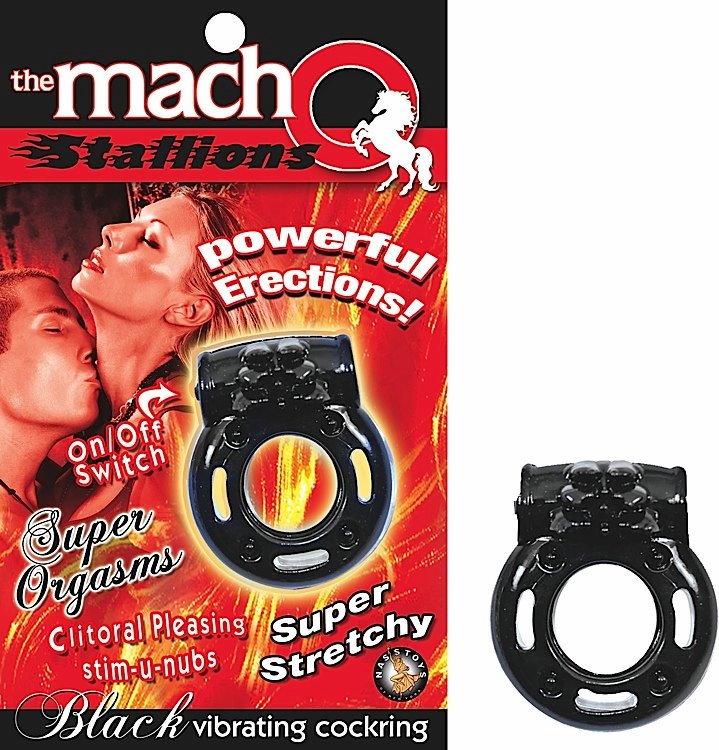 Macho Stallions Cockring – Black, Vibrating