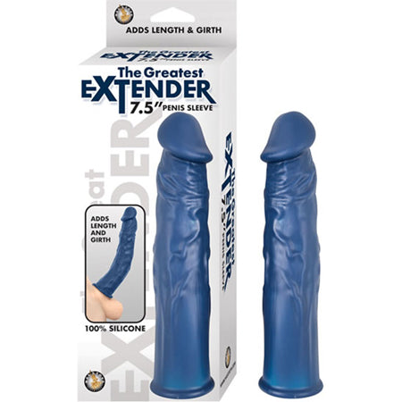 The Great Extender 7.5" Penis Sleeve – Blue