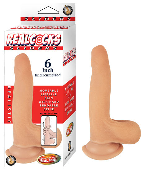 Real Cocks Sliders 6" – Flesh, Uncircumsized