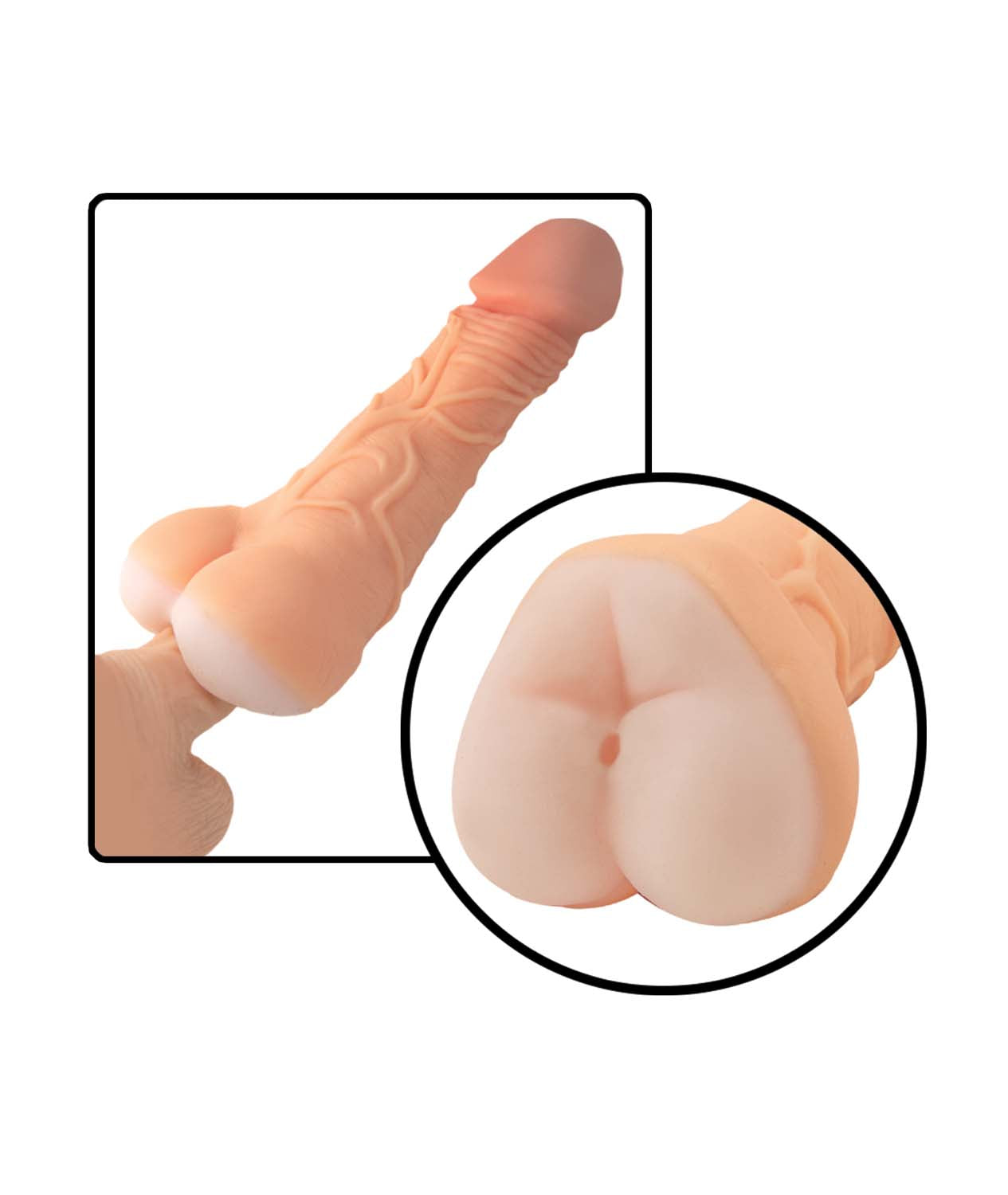 REALCOCKS Self-Lubricating 9" 3-in-1 Masturbator – White