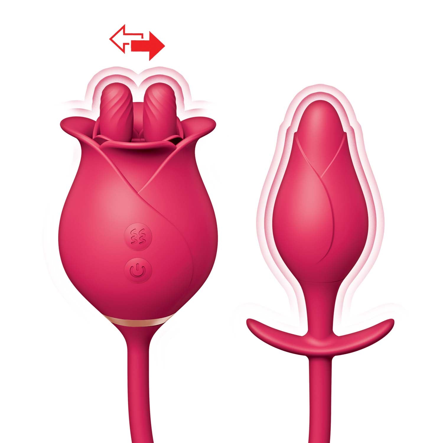 Clit-Tastic Tulip Finger Massager & Plug – Red