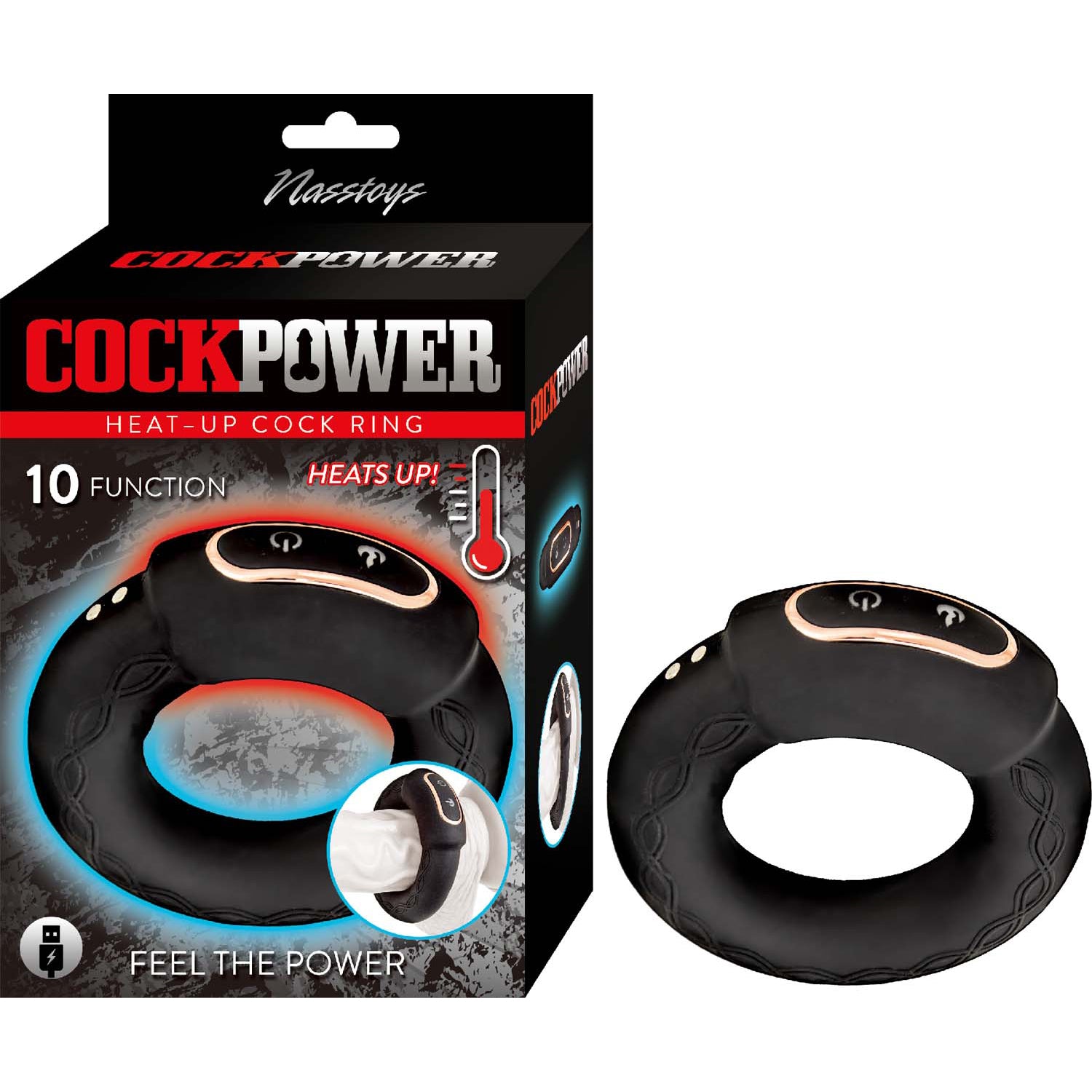 Cockpower Heat Up Cock Ring – Black