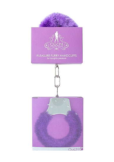 PLEASURE HANDCUFFS FURRY PURPLE