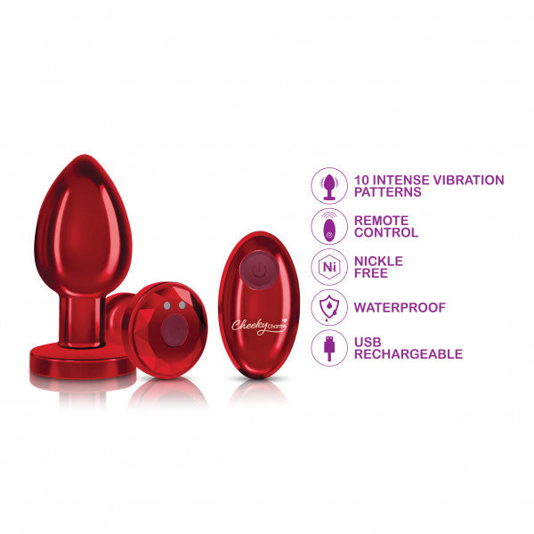 CHEEKY CHARMS RECHARGEABLE VIBRATING METAL BUTT