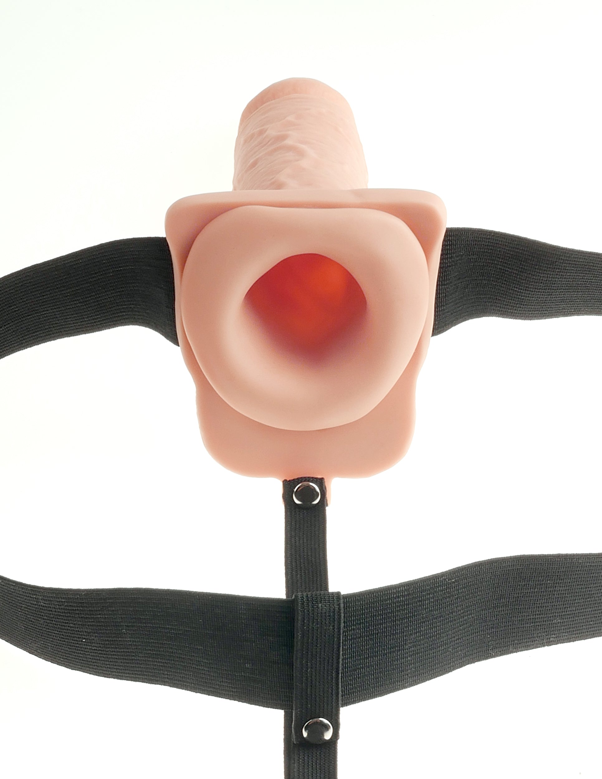 Fetish Fantasy 9" Hollow Rechargeable Strap-On With Balls
