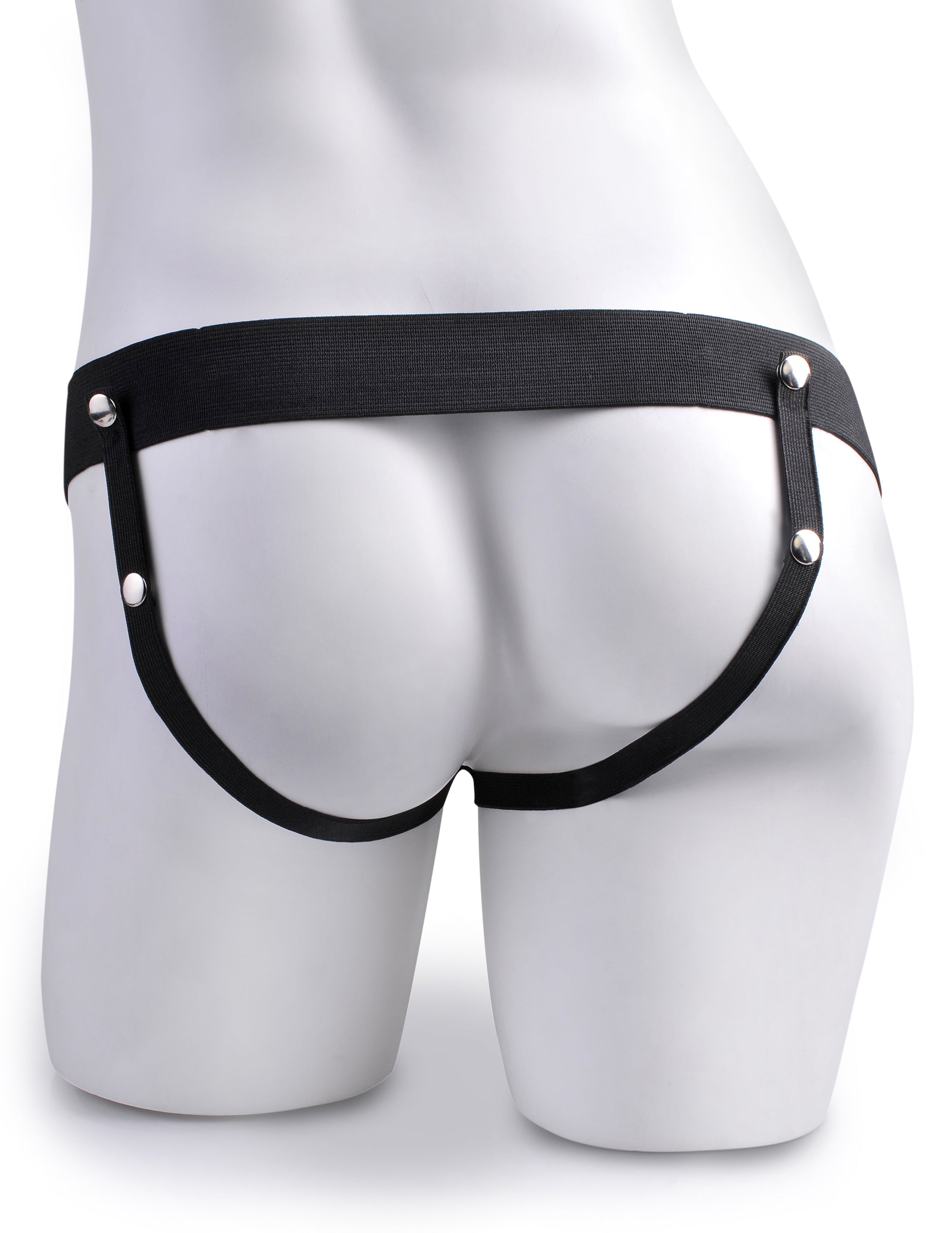FETISH FANTASY 8 IN HOLLOW RECHARGEABLE STRAP-ON REMOTE BROWN