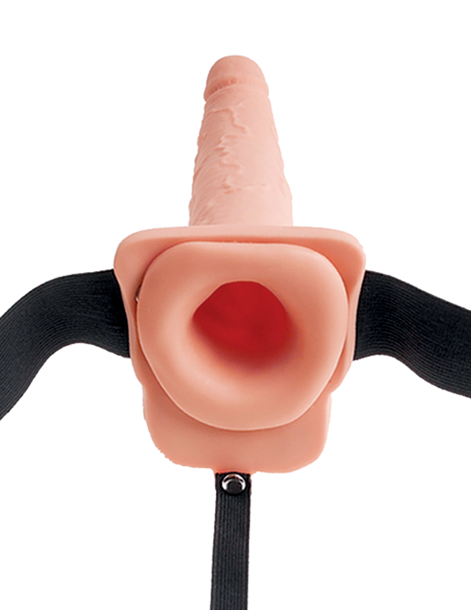 FETISH FANTASY 7.5 IN HOLLOW SQUIRTING STRAP-ON W/ BALLS FLESH