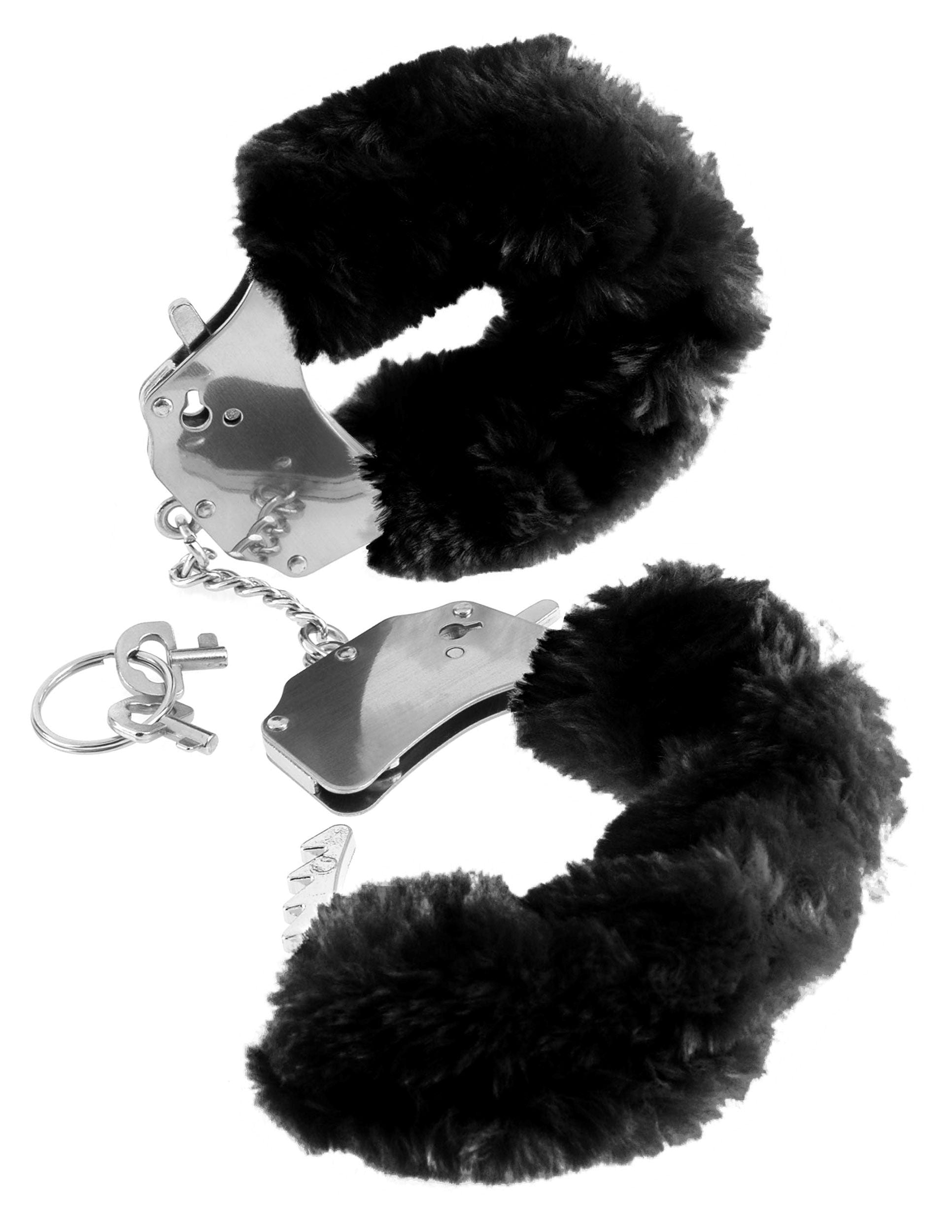 FETISH FANTASY ORIGINAL FUR HANDCUFFS-BLACK
