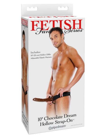 Fetish Fantasy 10" Chocolate Dream Hollow Strap-On
