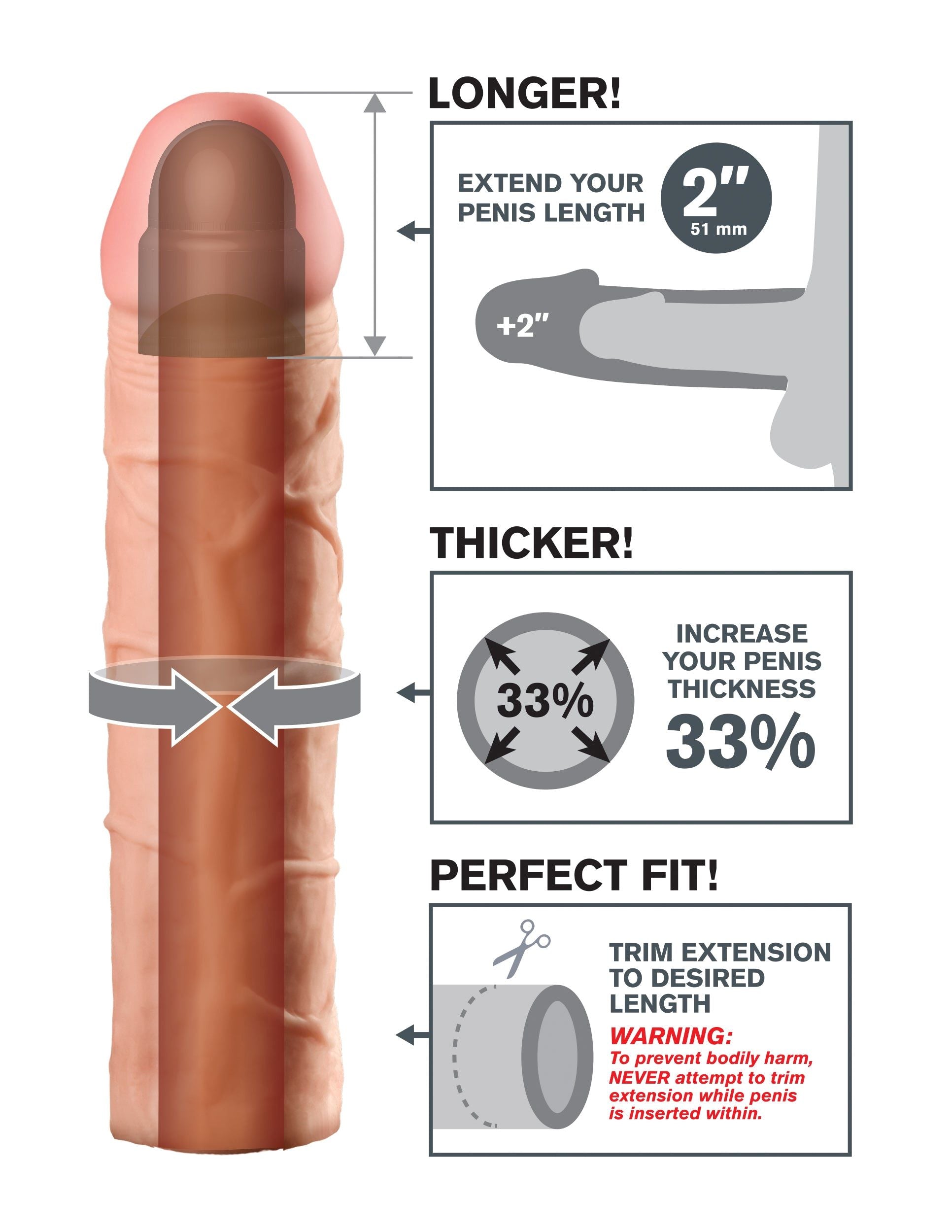 FANTASY X-TENSIONS PERFECT EXTENSION 2IN FLESH
