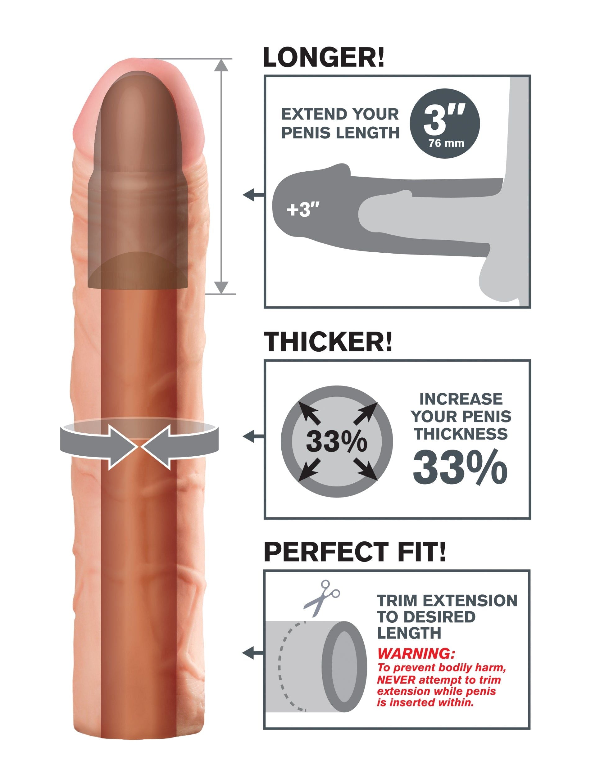 FANTASY X-TENSIONS PERFECT EXTENSION 3IN FLESH