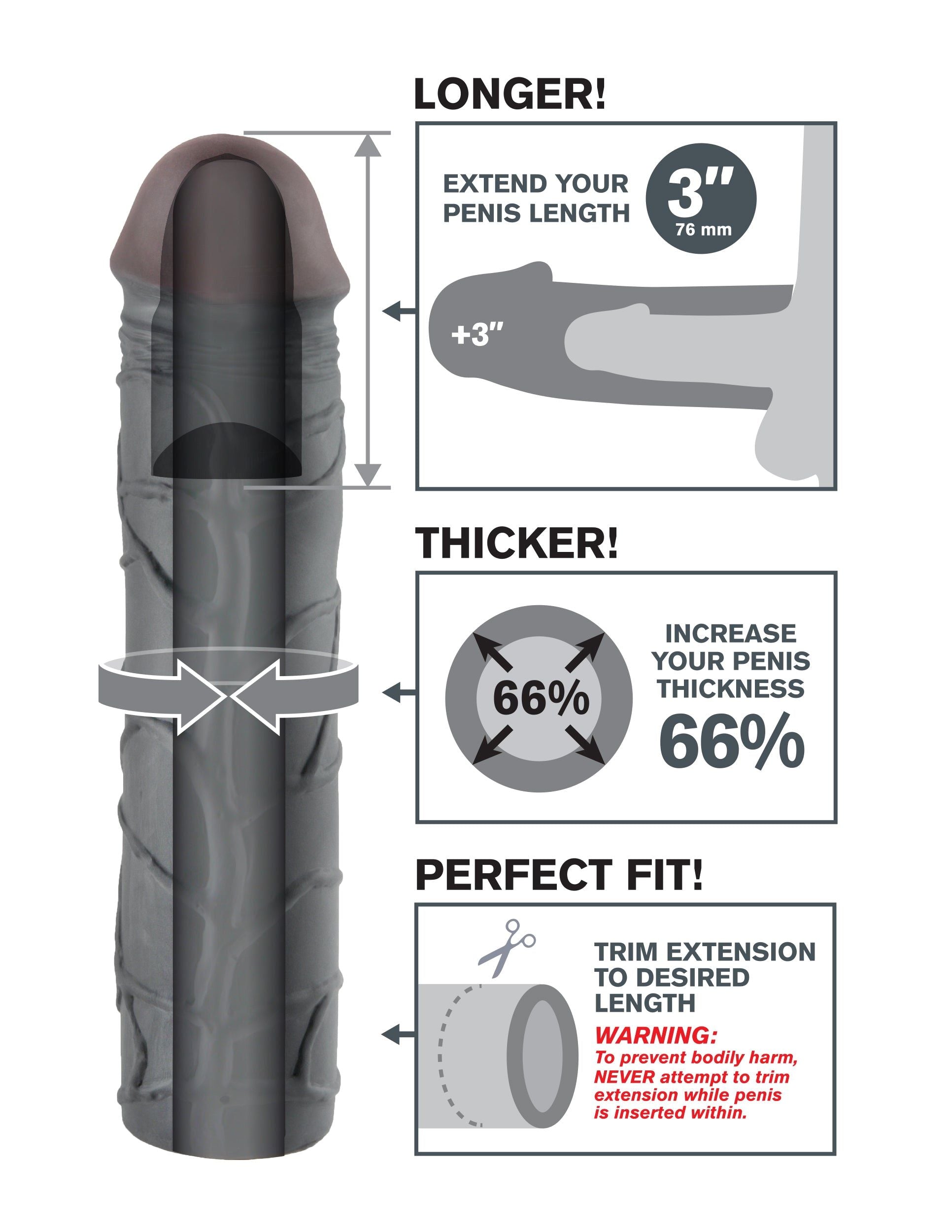 Fantasy X-Tensions Mega Extension 3" – Black