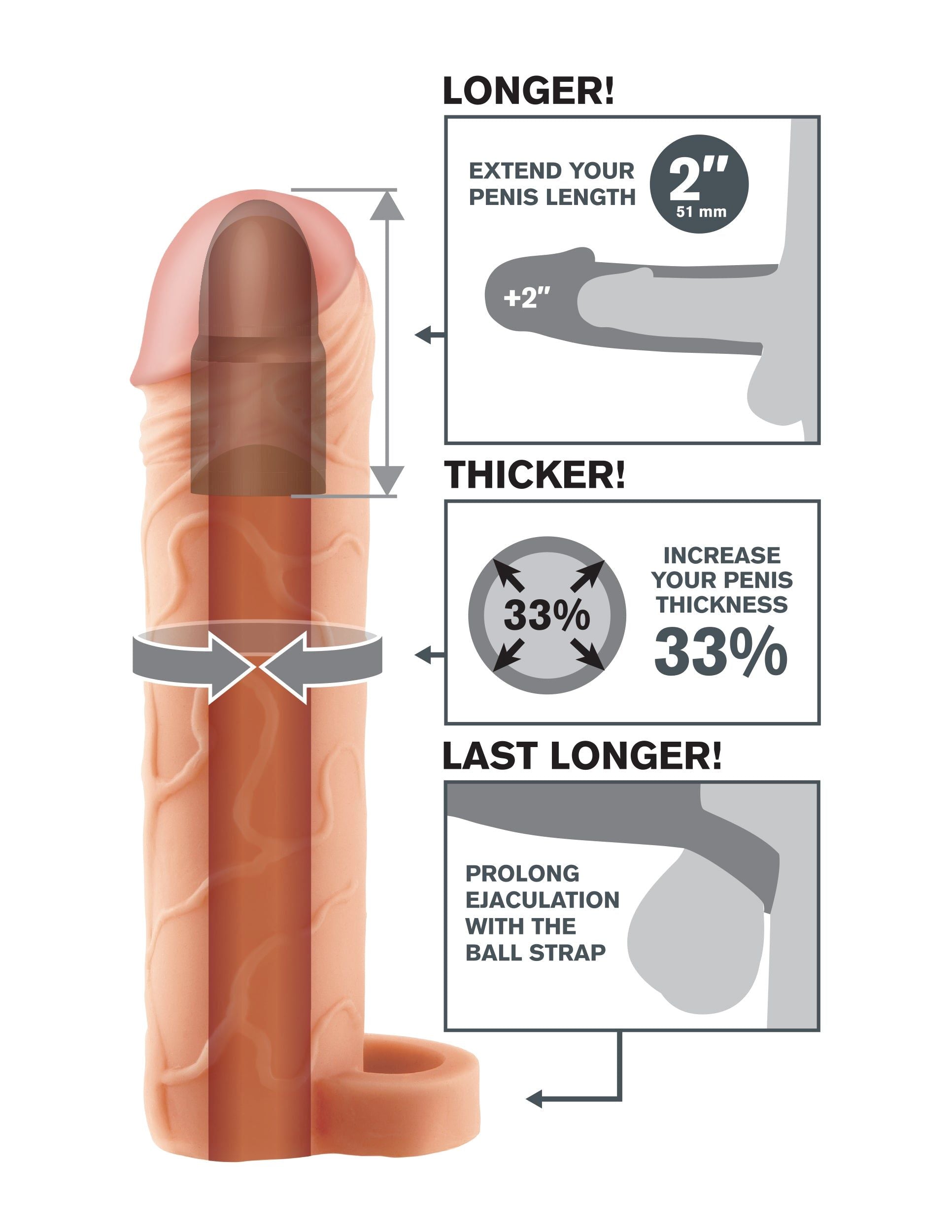FANTASY X-TENSIONS PERFECT EXTENSION 2IN W/BALL STRAP F