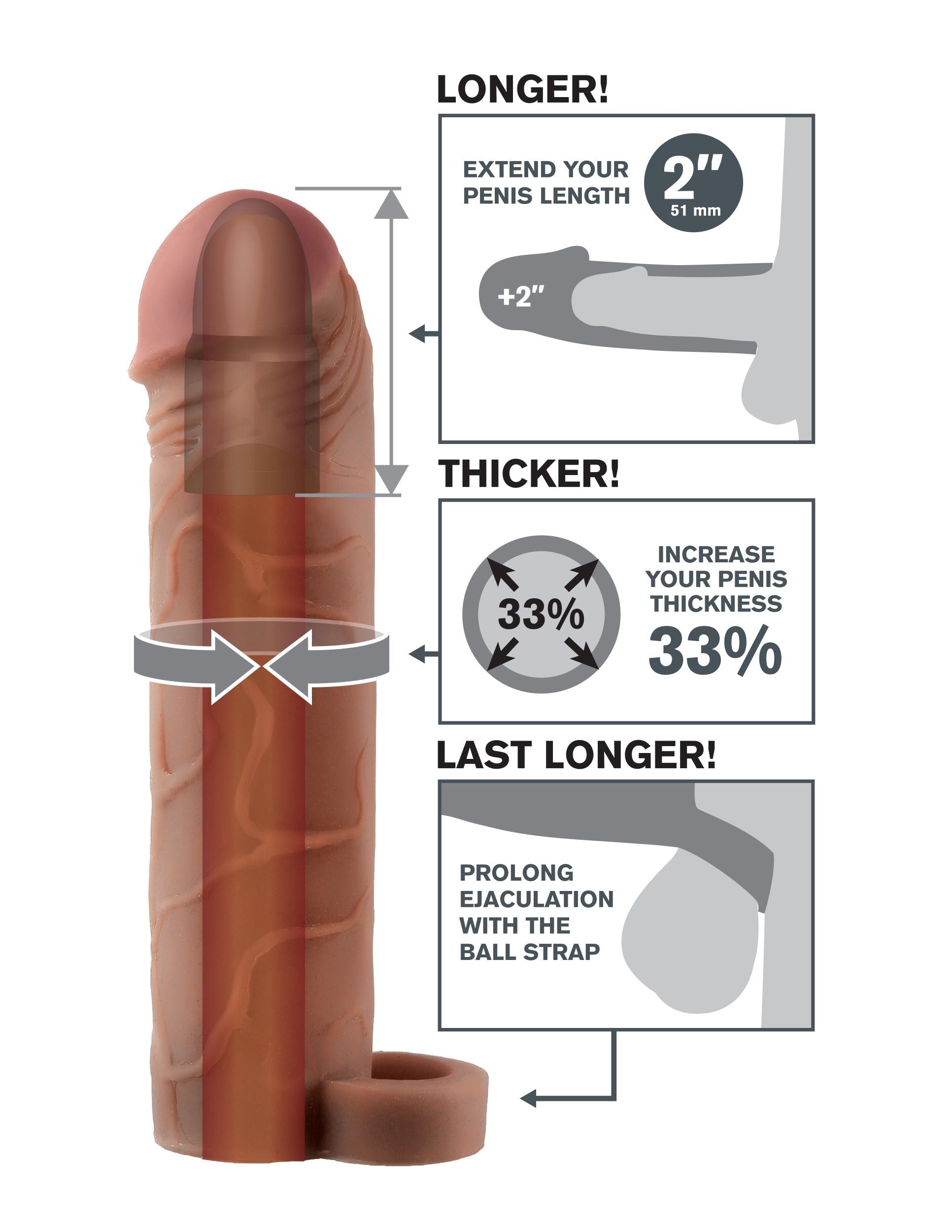Fantasy X-Tensions Perfect Extension 2" With Ball Strap
