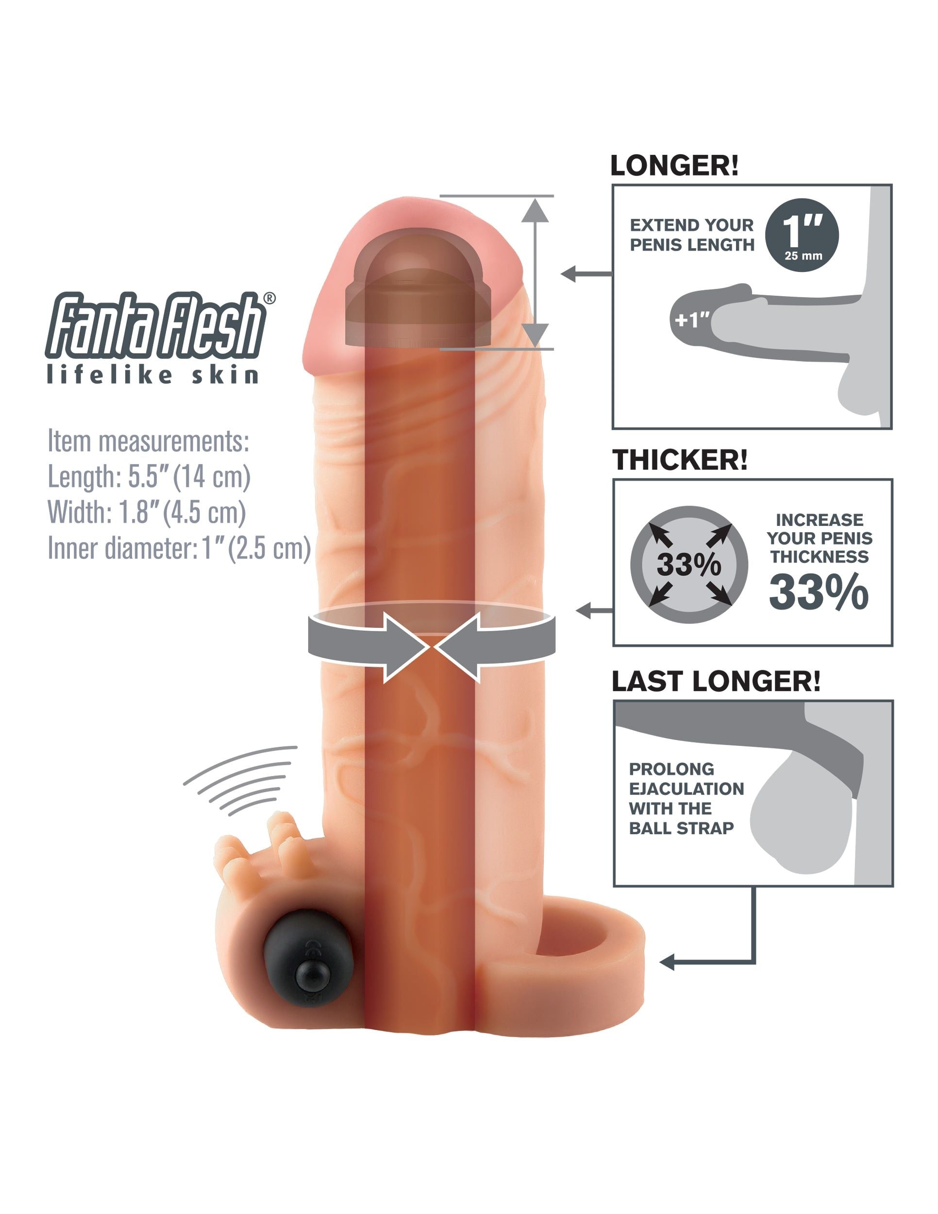 Fantasy X-Tensions Vibrating Reel Feel 1" Extension F