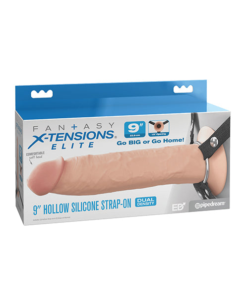 Fantasy X-Tensions Elite 9" Hollow Strap-On – Light