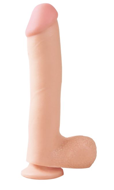 Basix Rubber Works 10" Dong with Suction Cup – Flesh
