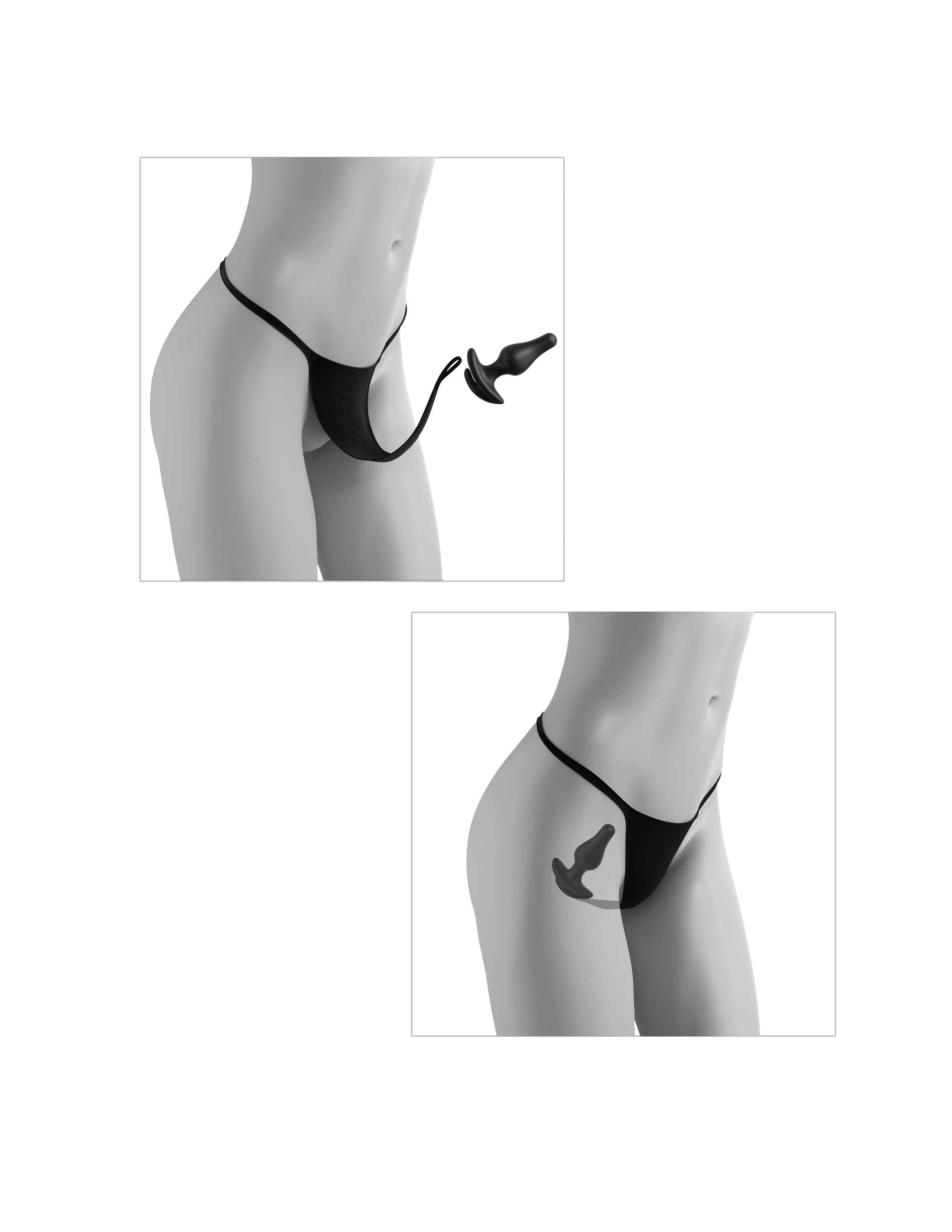 (D) HOOKUP PANTIES CROTCHLESS PLEASURE PEARLS XL-XXL