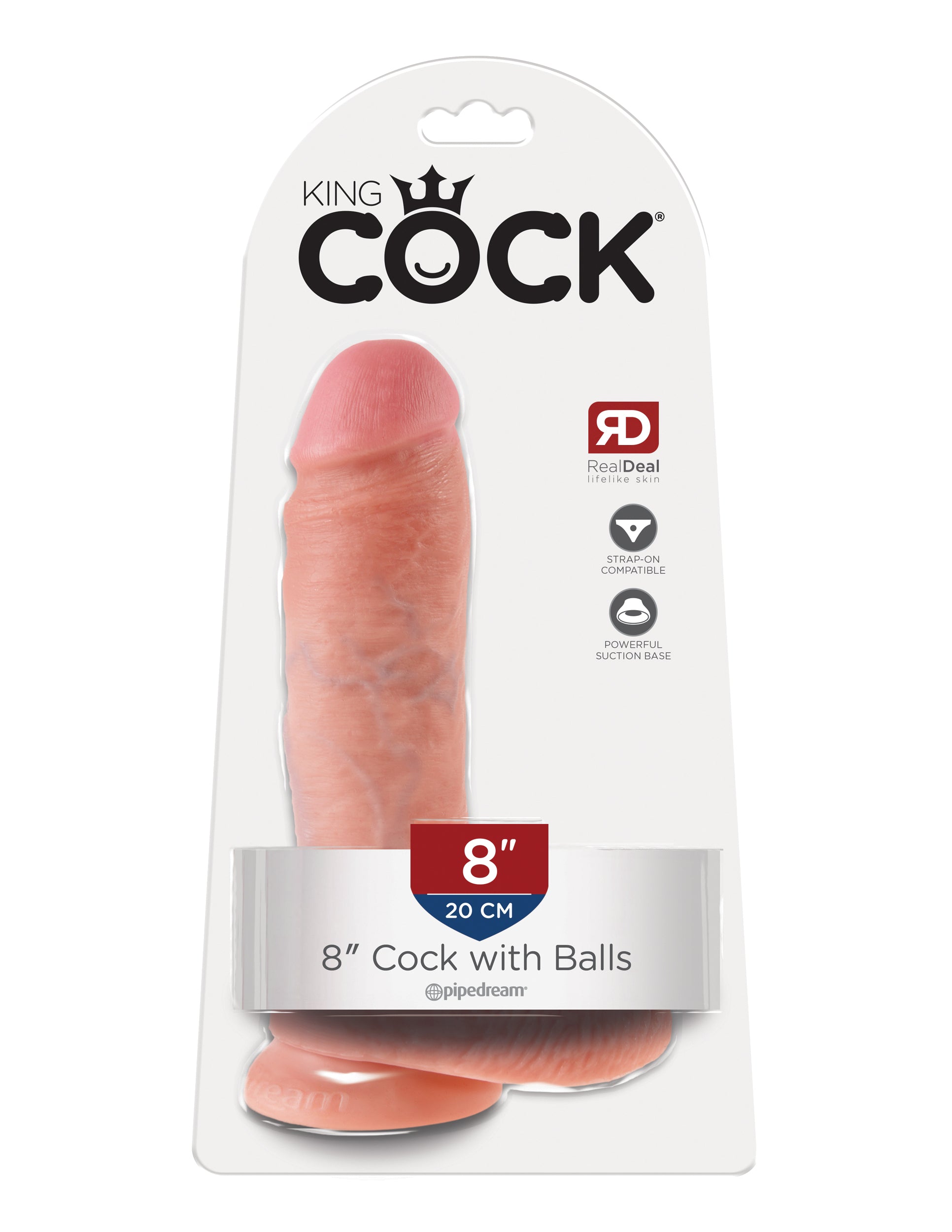 King Cock 8" Cock With Balls – Flesh