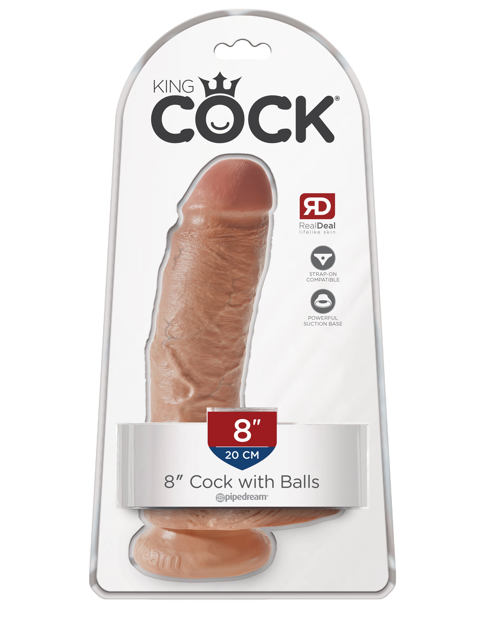 King Cock 8" Cock with Balls – Tan