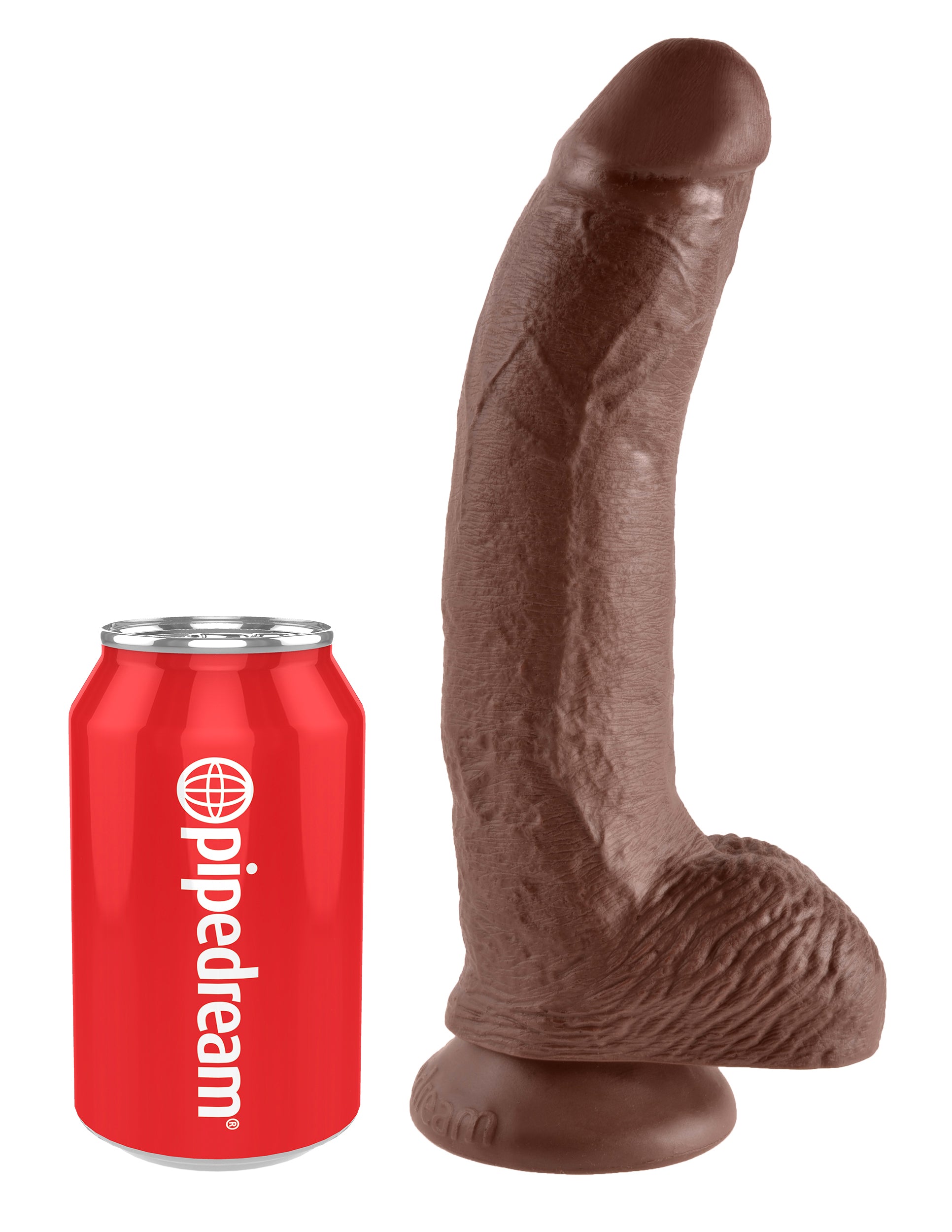King Cock 9" Cock With Balls – Brown