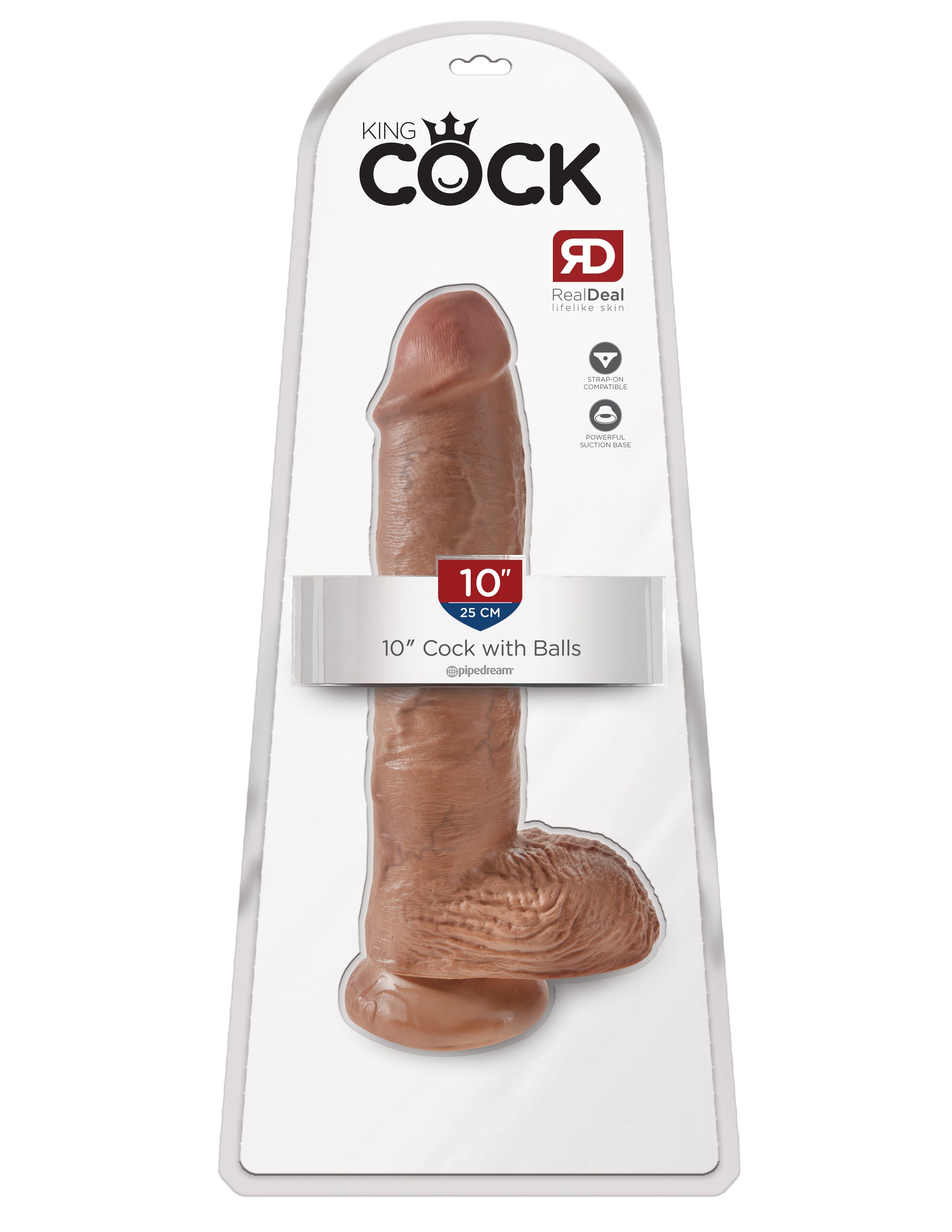 King Cock 10" Cock With Balls – Tan