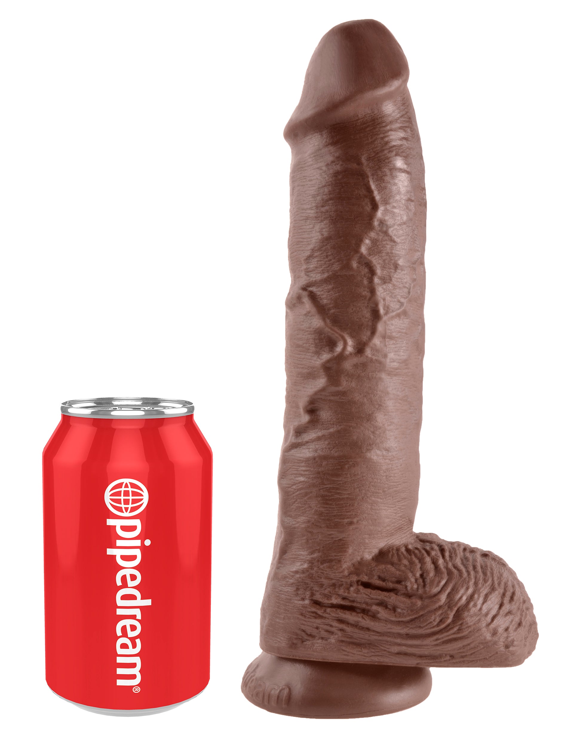 King Cock 10" Cock With Balls – Brown