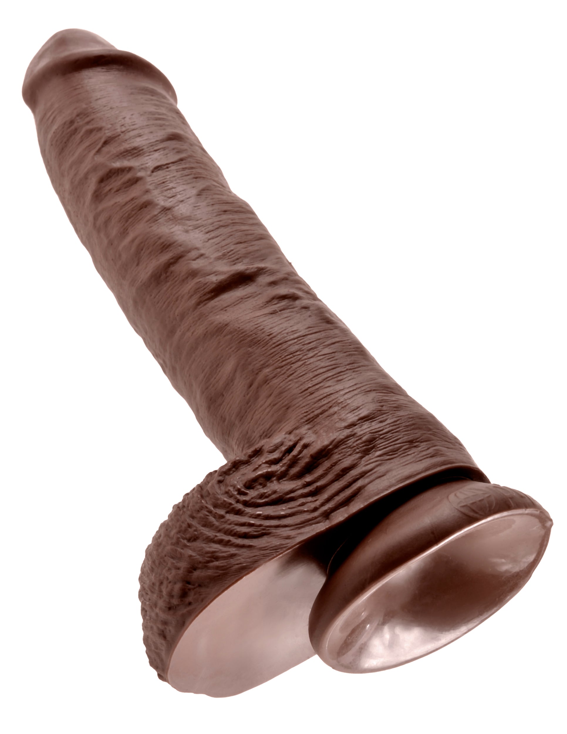 King Cock 10" Cock With Balls – Brown