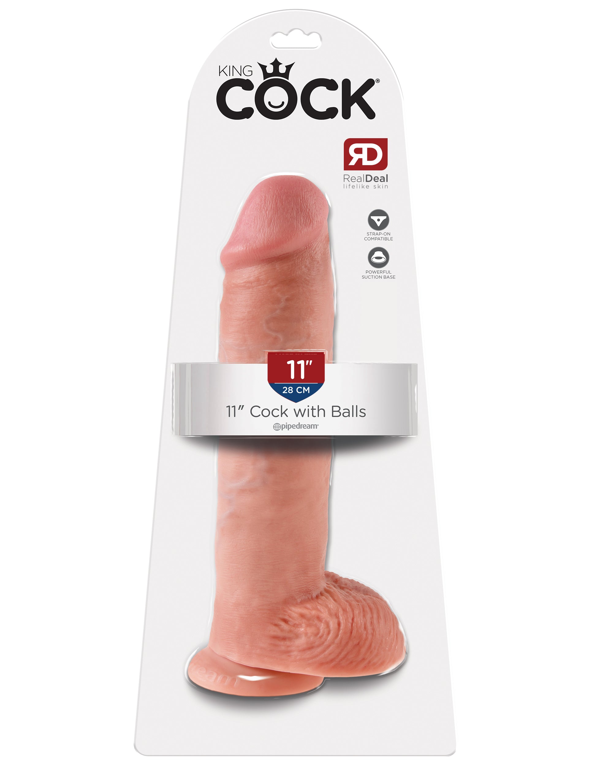 King Cock 11" Cock With Balls – Flesh