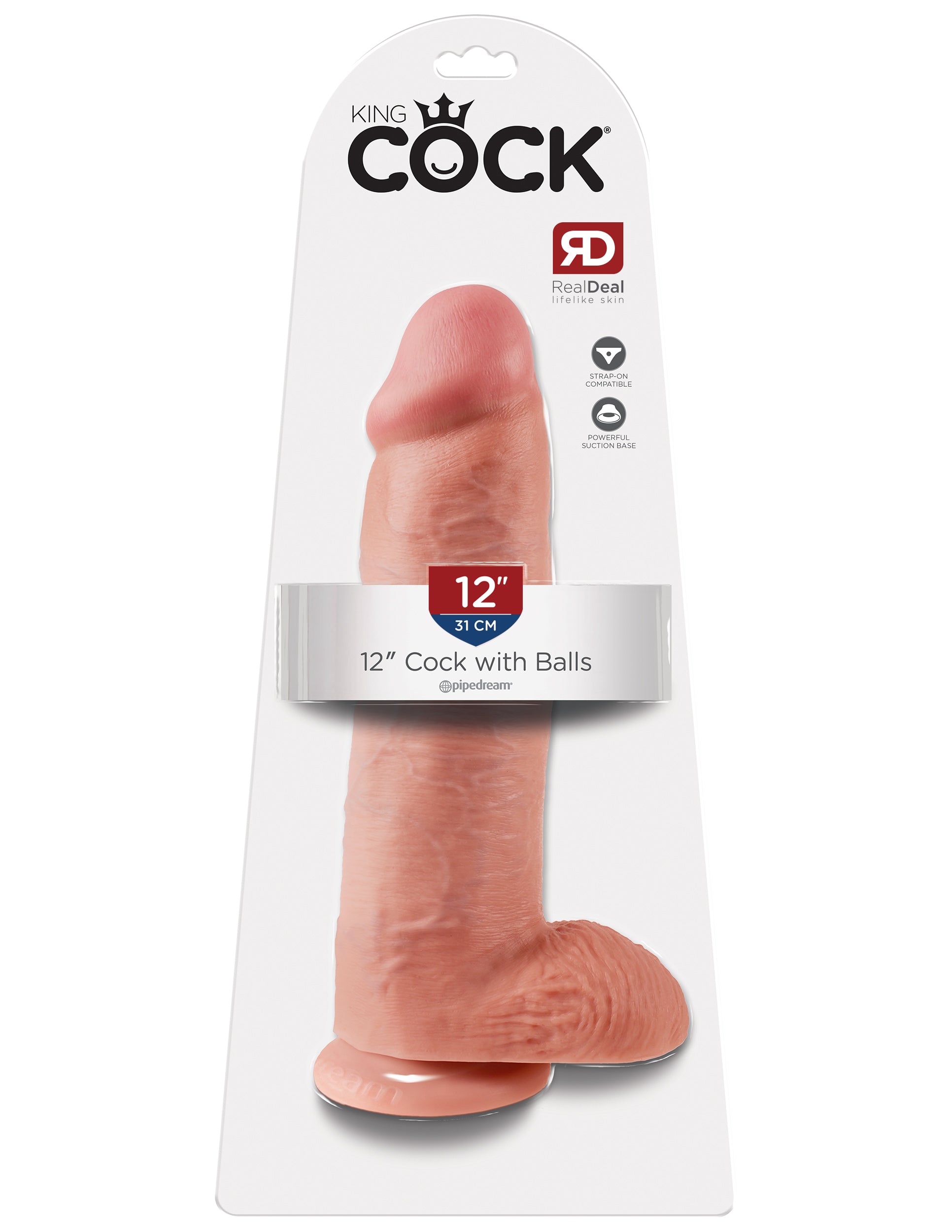 King Cock 12" Cock With Balls – Flesh