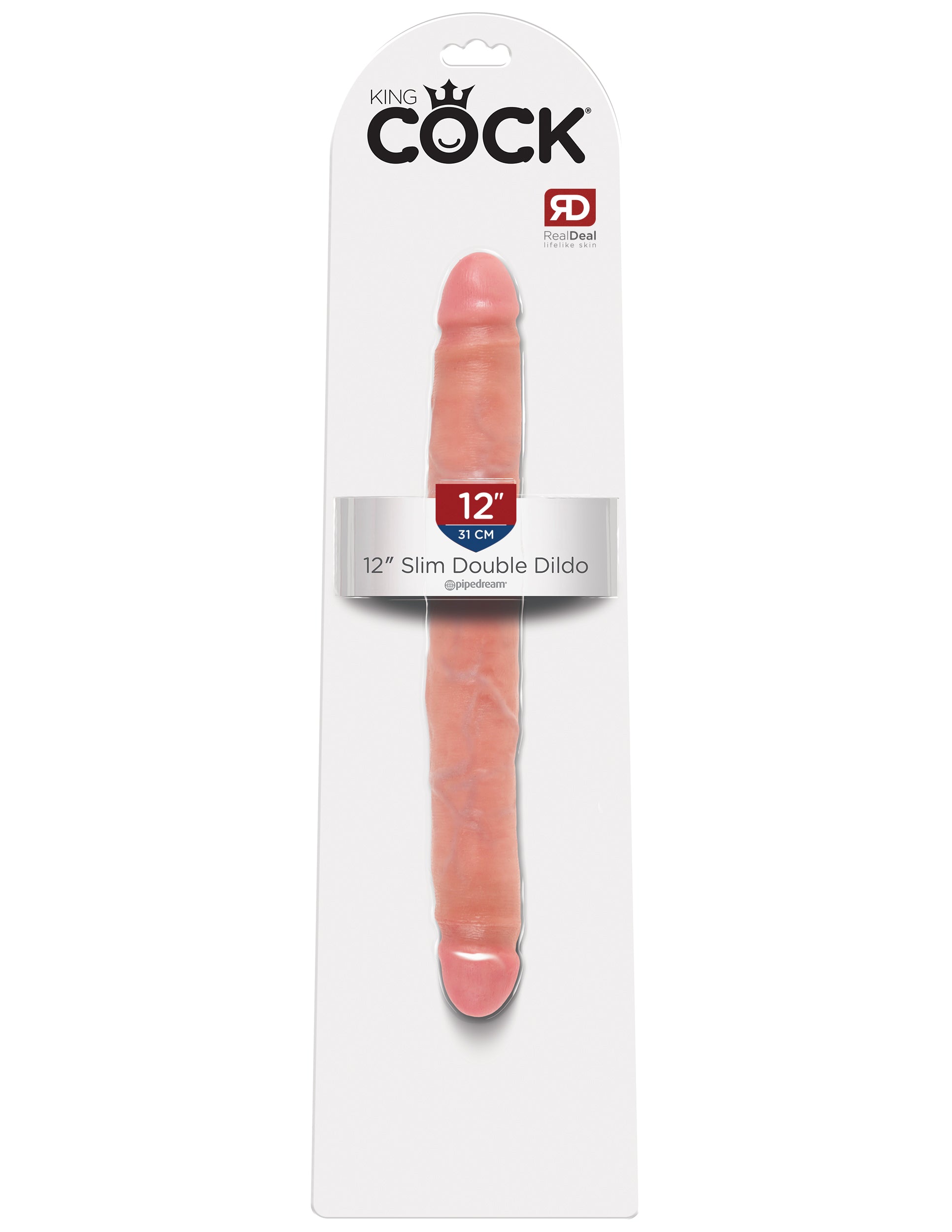 King Cock 12" Slim Double Dildo – Flesh