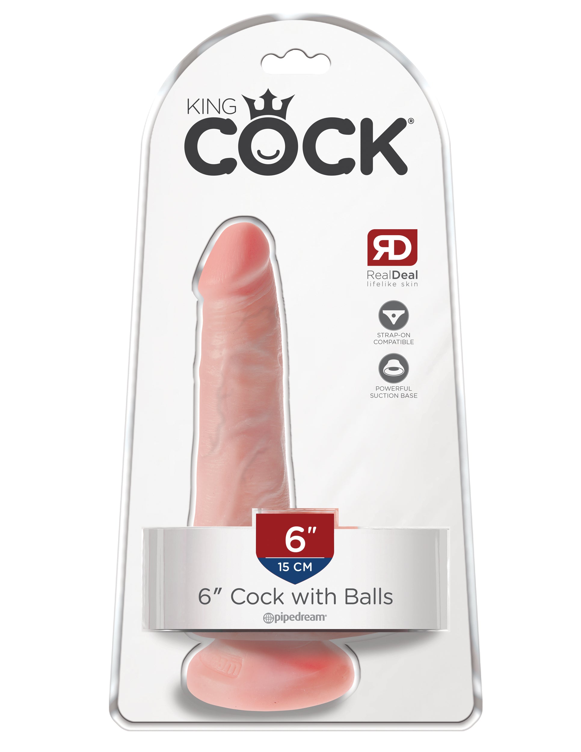 KING COCK 6 IN COCK W/BALLS LIGHT