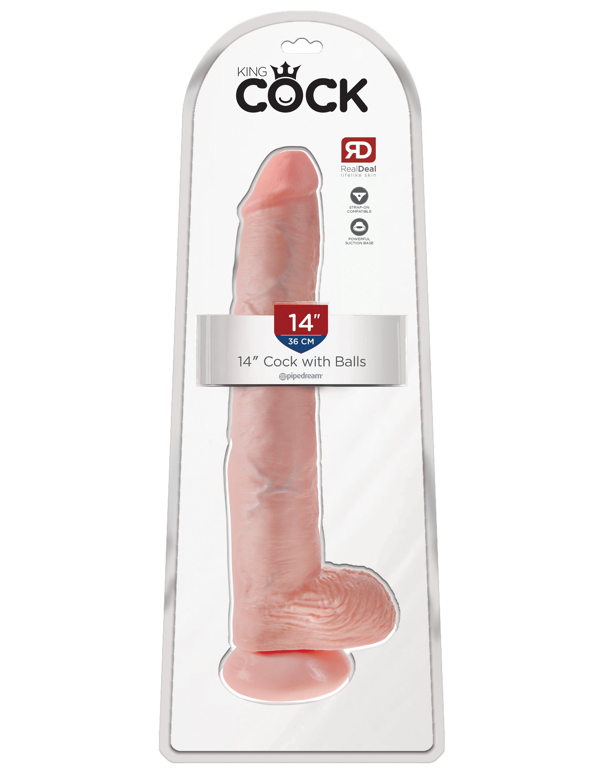 King Cock 14" Cock With Balls – Light