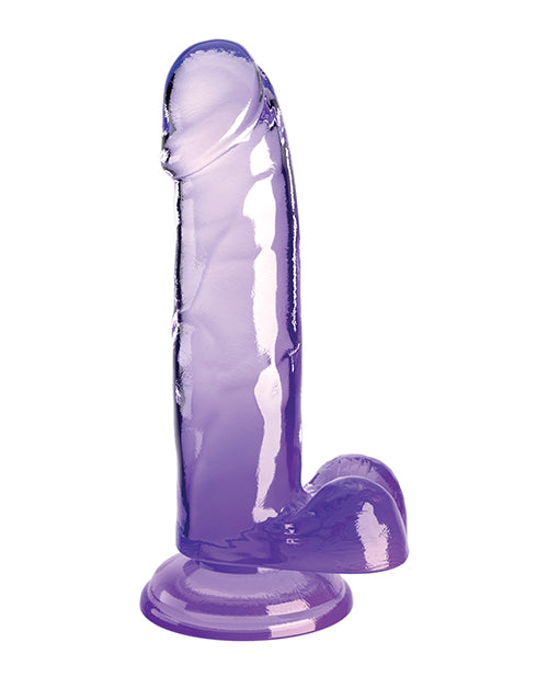 KING COCK CLEAR 7IN W/ BALLS PURPLE