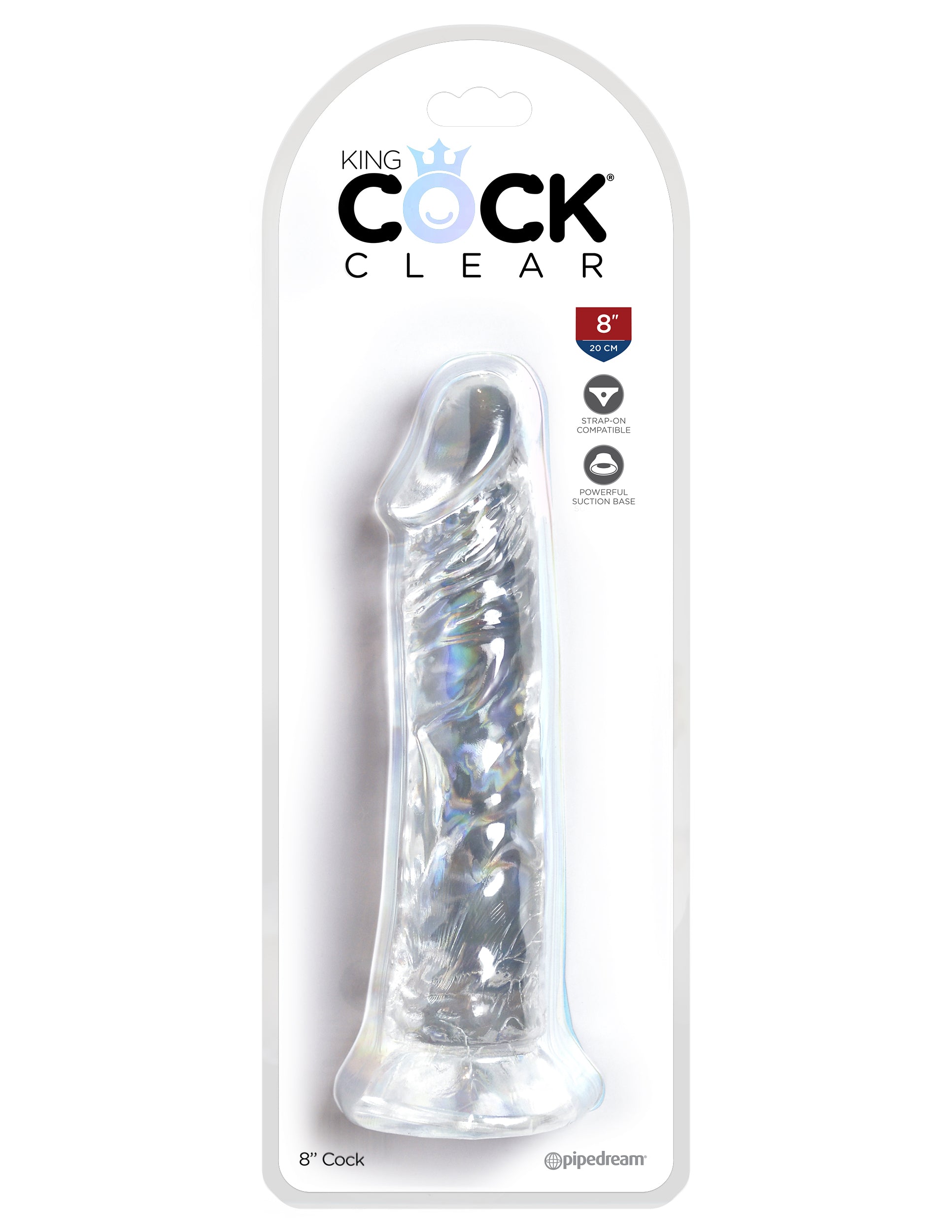 King Cock Clear 8" Cock Without Balls