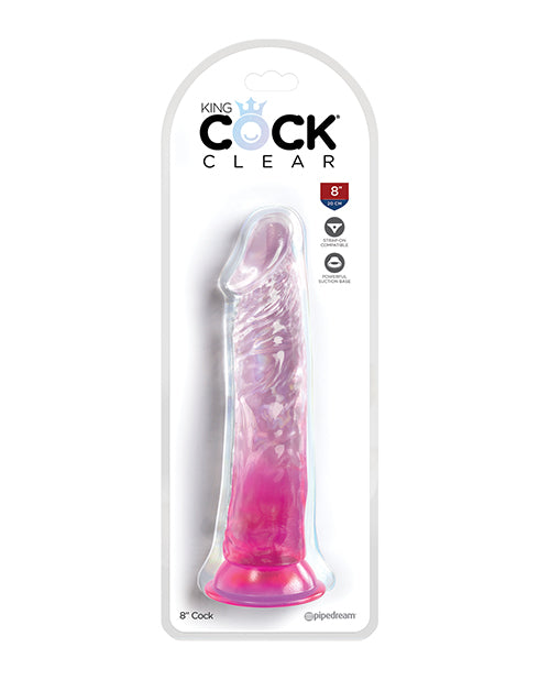 King Cock 8" – Clear, Pink
