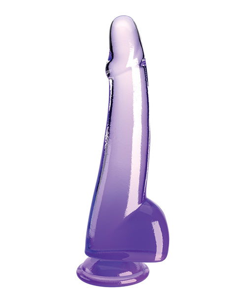 KING COCK CLEAR 10IN W/ BALLS PURPLE