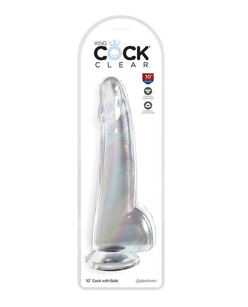 King Cock 10" with Balls – Clear