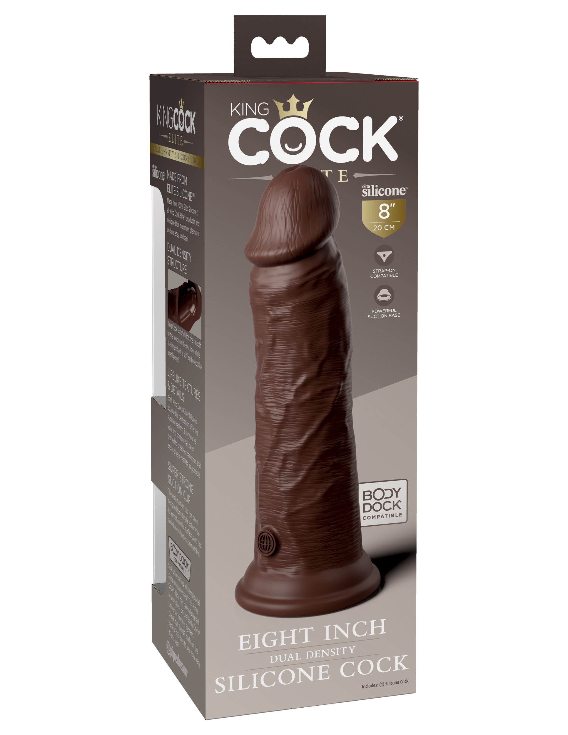 King Cock Elite 8" Dual Density – Brown