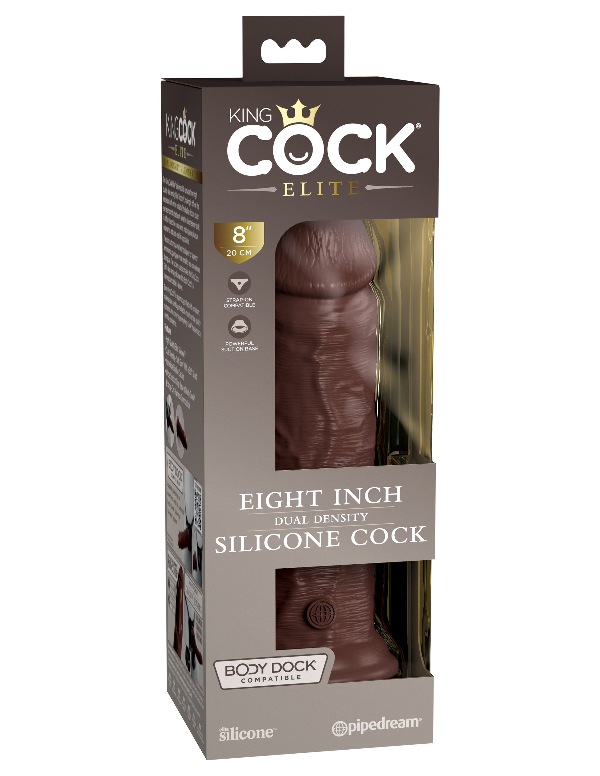 King Cock Elite 8" Dual Density – Brown