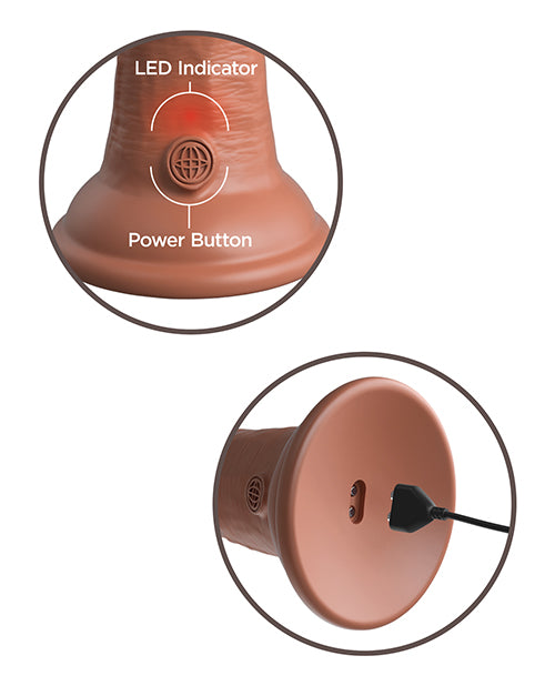 King Cock Elite 6" Vibrating Dual Density – Tan