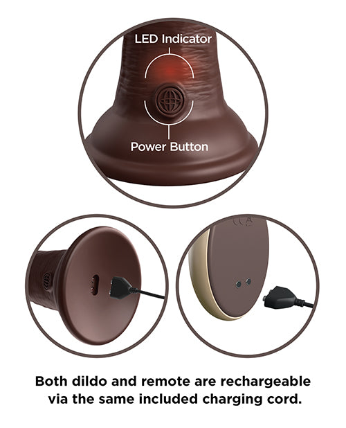 King Cock Elite 7" Vibrating Dual Density – Brown