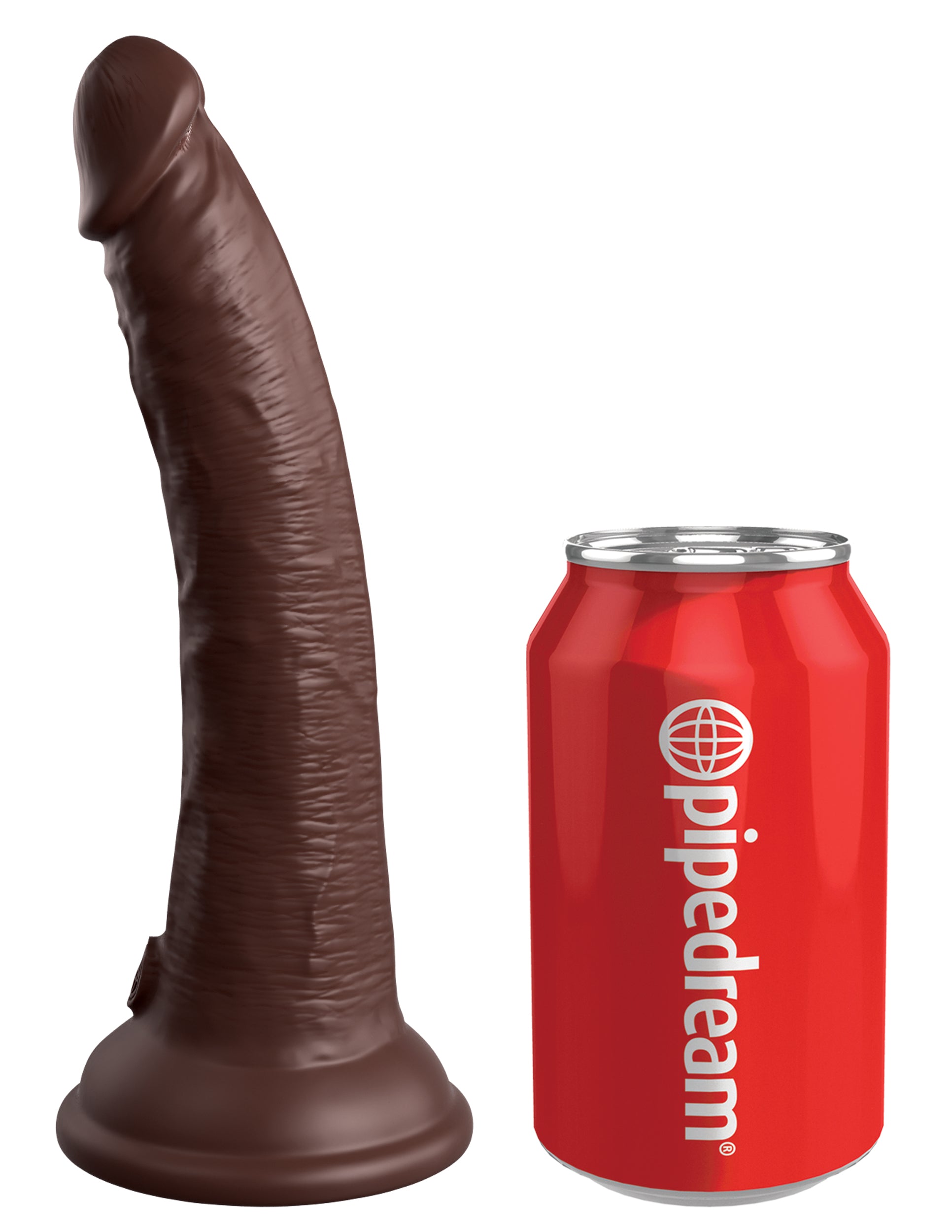 King Cock Elite 7" Vibrating Dual Density – Brown