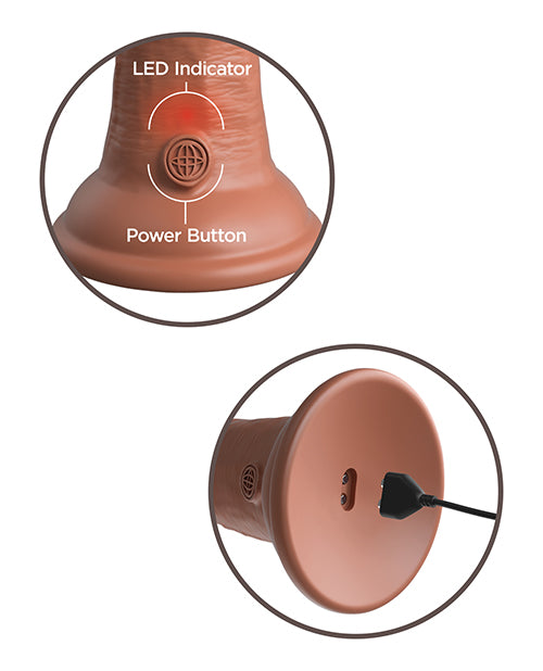 King Cock Elite 8" Vibrating Dual Density – Tan