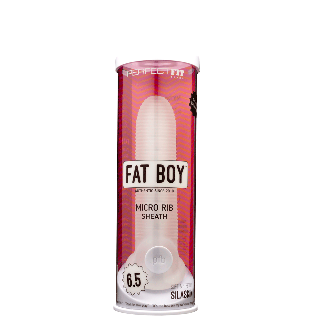 PERFECT FIT FAT BOY MICRO RIBBED SHEATH 6.5IN CLEAR