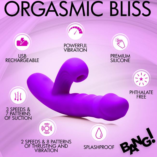 THRUSTING & SUCKING RABBIT VIBRATOR PURPLE